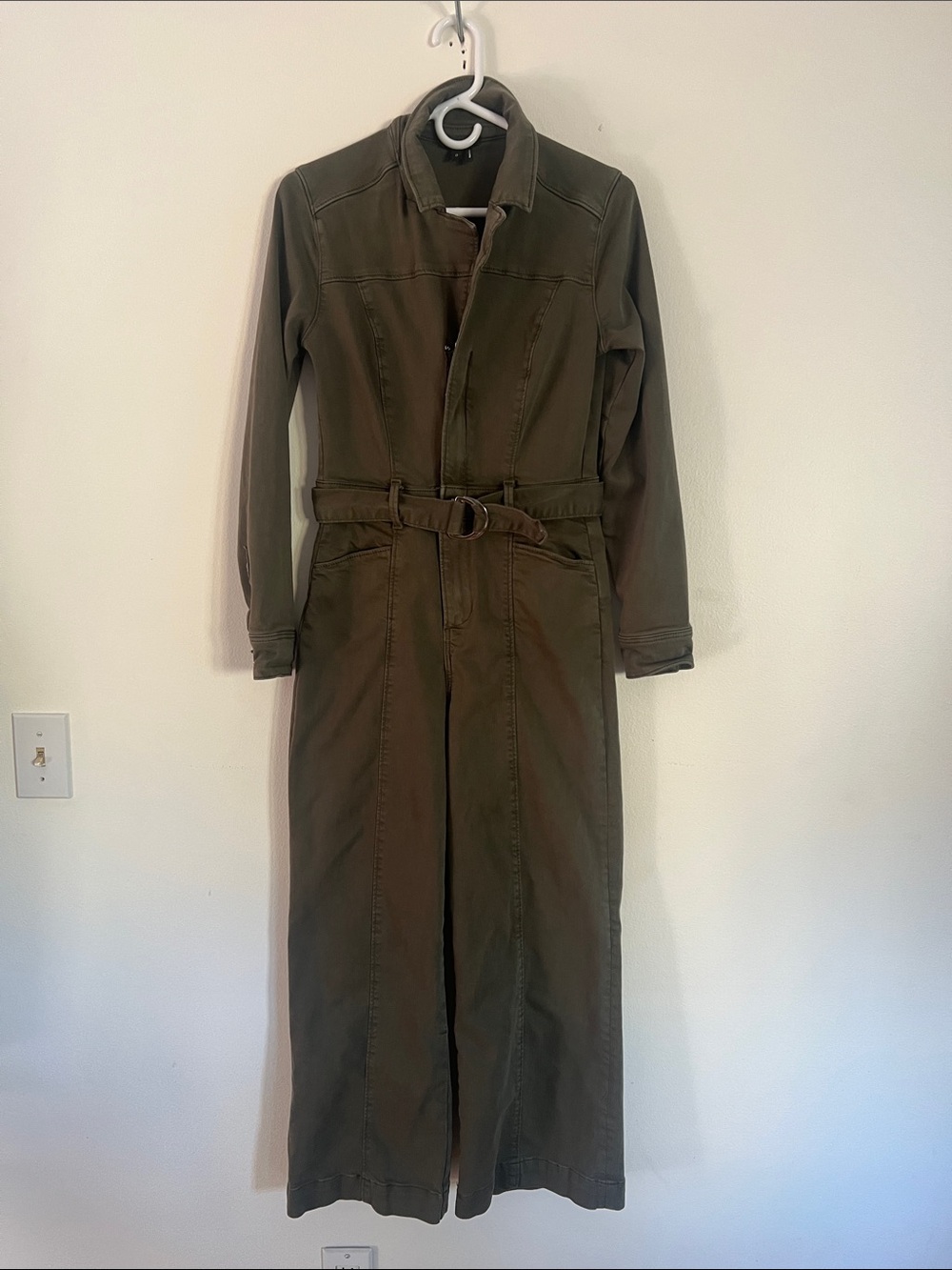 Page Olive Utility Jumpsuit  with Belt - Women's
